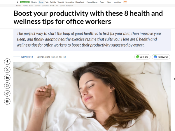 View of Home > News and Events Boost your productivity with these 8 health and ...