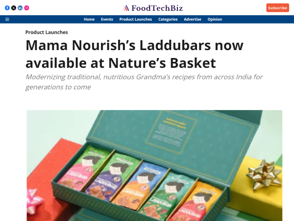 Mama Nourish's Laddubars now available at Nature Basket