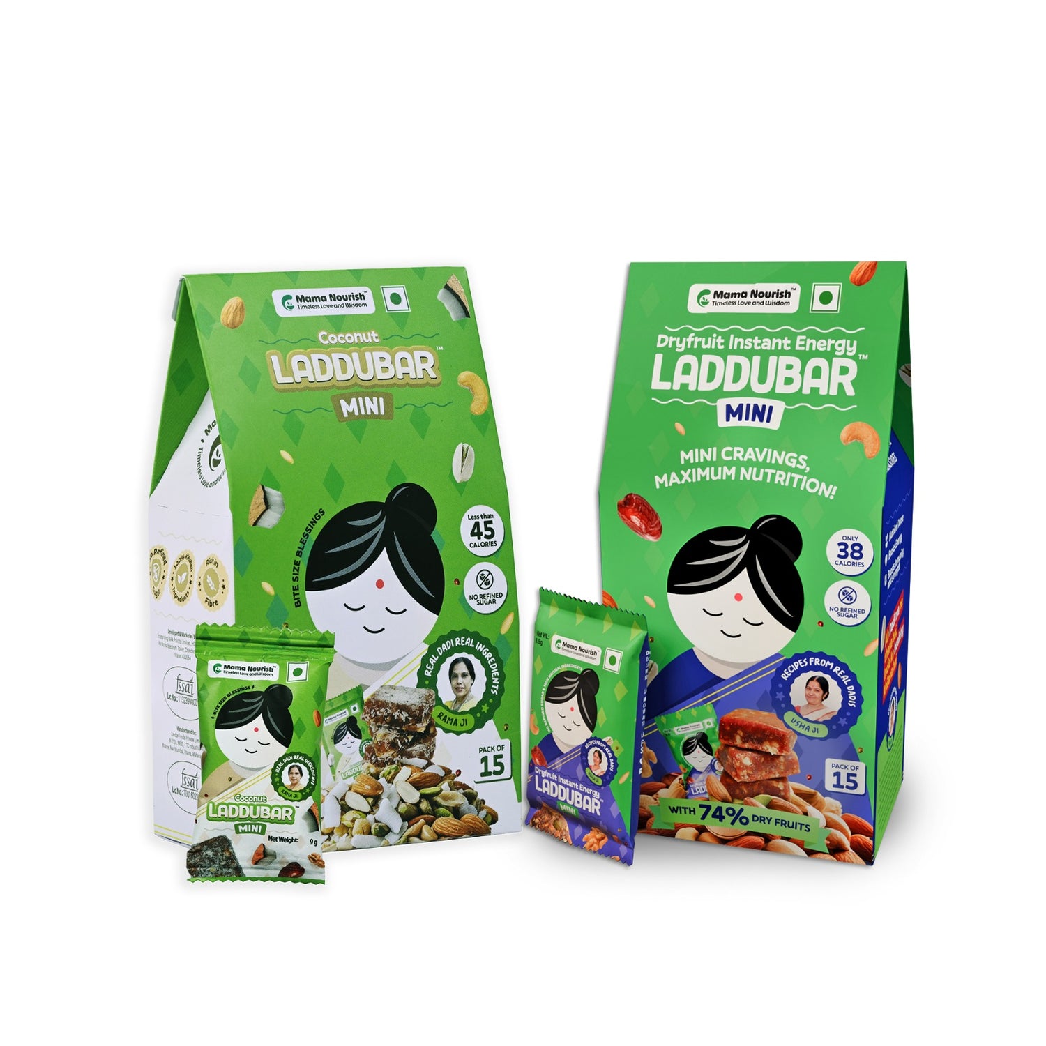 Laddubar Mini Combo | Dryfruit & Coconut Date Bites | No Refined Sugar & Preservatives Free | Bite Size Blessings | 30 Minis