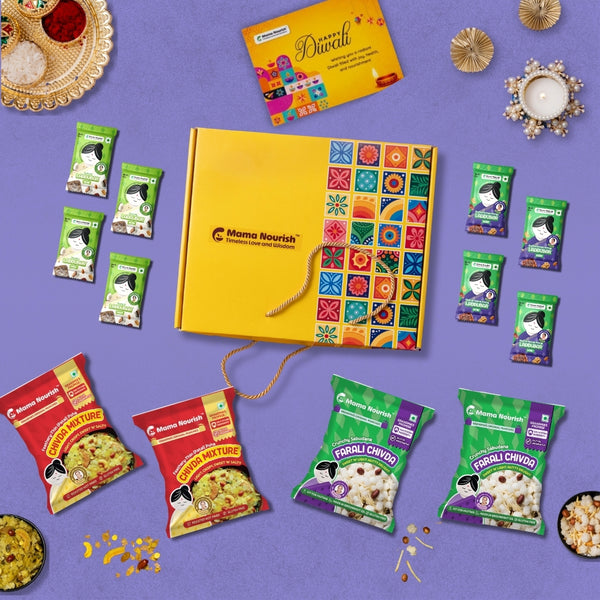 Mama Nourish Diwali Gift Box | Perfect Gift Hamper - Diwali & Bhai Dooj | Special Festive Gift Box | Grandma’s Recipes | No Nasties