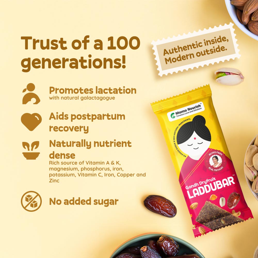 Combo: Gondh +  Dryfruit Instant Energy LadduBars| Pack of 6 - Mama Nourish