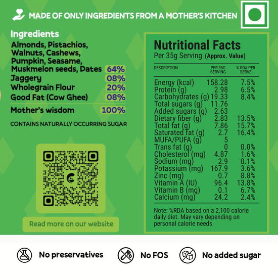Combo : Wholesome Millets & Dryfruit Instant Energy Laddubar - Mama Nourish
