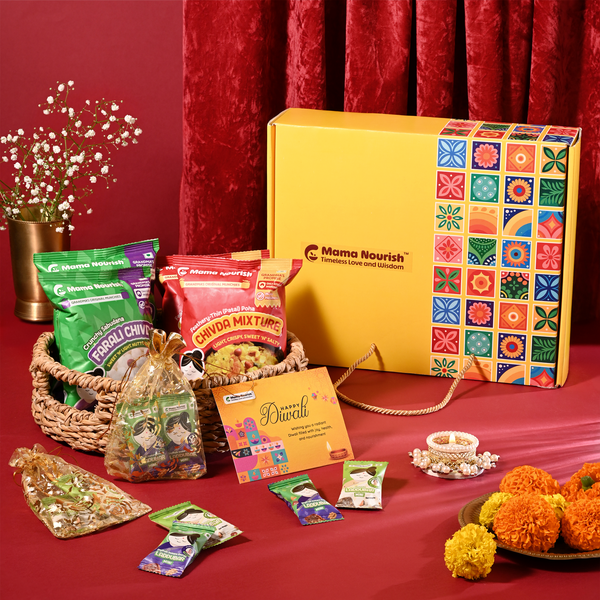 Mama Nourish Diwali Gift Box | Perfect Gift Hamper - Diwali & Bhai Dooj | Special Festive Gift Box | Grandma’s Recipes | No Nasties