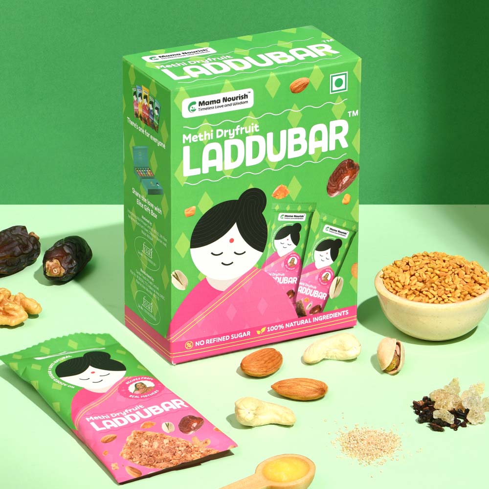 Methi Gondh Dryfruit LadduBar Pack of 6 | For New Mothers - Mama Nourish