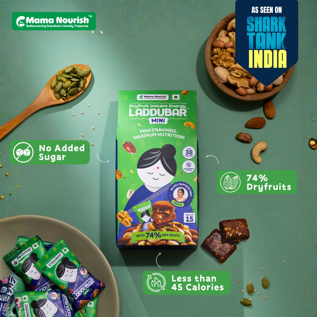 Dryfruit LADDUBAR MINI. 100% Natural Date Bites. Grandma Approved.